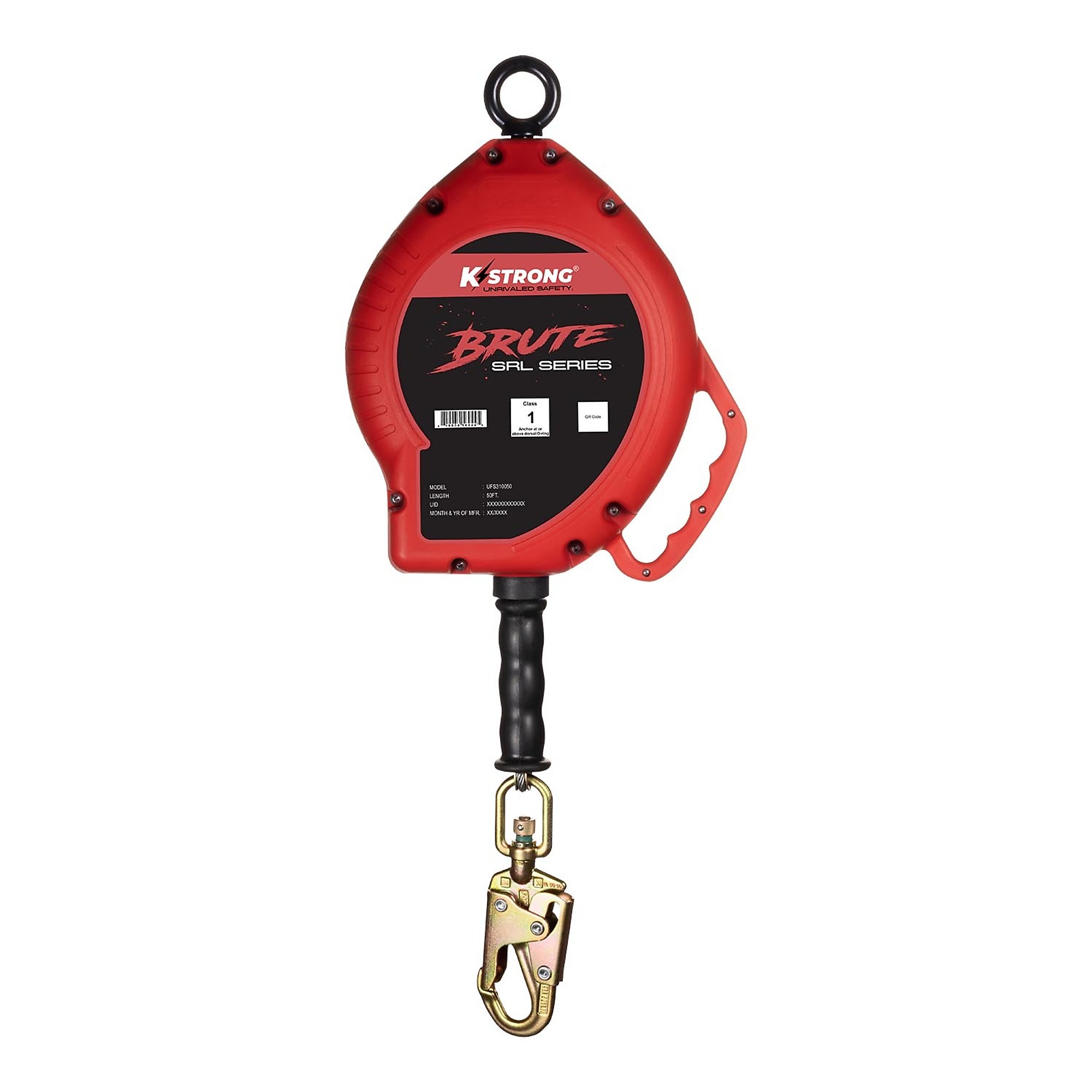 KStrong Brute Stainless Steel Cable SRL — 50ft., Swivel Snap Hook, Installation Carabiner, Model# UFS310050(SS)